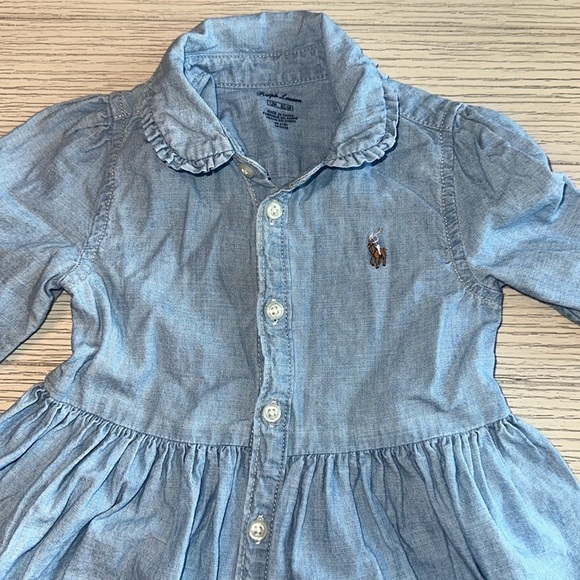 Ralph Lauren Long Sleeve Button Front Cotton Dress Size 12 Month‎ - Picture 2 of 10